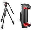 Manfrotto MK290LTA3-V Kit 290 Light con Testa Fluida Video, Nero & MCPIXI Attacco Universale per Smartphone, Versione Pro