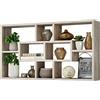 FMD Liberty F6 Libreria a Muro, 85x16x47.5 h cm, Rovere Chiaro, Nobilitato, sand oak, legno
