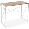 VERSA Jack Scrivania per Computer e Scrittoio Salvaspazio, Piccolo Tavolo da Ufficio, Salotto o Studio di Casa, Pieghevole, Misure (A x L x l) 74 x 45 x 90 cm, Legno e Metallo, Colore Bianco