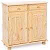 Inter Link - Cassettiera Cottage - Credenza - Credenza Cottage - Mobile laterale - Pino massiccio - 2 ante - 2 cassetti - laccato naturale