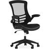 Flash Furniture Sedia ergonomica da ufficio, con schienale di supporto a rete, seduta sagomata, regolabile in altezza, con leva di blocco dell'inclinazione, nero, 64,77 x 62,23 x 104,78 cm