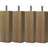 Margot - Dolcezza scandinava, Set di 4 Piedini Quadrati per Rete in Legno, 5 x 5 x 18 cm