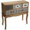 VERSA Provenzal Consolle Ingresso, Tavolo Consolle, Tavolino Ingresso, Tavolo Salotto, con 4 cassetti, Misure (A x L x l) 80,7 x 31,5 x 83 cm, Legno, Colore Marrone