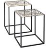 HAKU Set di 2 tavolini in metallo bronzo e nero, tavolini da salotto piccoli - Dimensioni: L 35/40 x A 45/50 x P 35/40 cm Stile: Art Déco