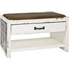 HAKU Panca per Scarpe Motivo, Vintage, MDF, Tessuto - Dim. L 72 cm x A 42 cm x P 38 cm, Stile Industriale
