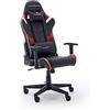 Robas Lund Sedia da Gioco, Nero-Rosso-Bianco, BxHxT 68x120x68 cm, Nylon