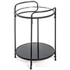 HAKU Möbel Tavolino nero, Metallo, vetro di sicurezza, specchio - Dim. A 50 cm x Ø 37 cm, Stile Moderno