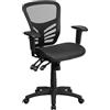Flash Furniture Sedia da Ufficio ergonomica Girevole Multifunzione in Rete Nera Trasparente con braccioli Regolabili
