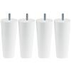 Margot - Cottage Conico - Set di 4 Piedi di Rete Legno 7,5 X 7,5 X 20 cm, Legno, Bianco, 7,5 x 7,5 x 20 cm