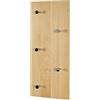 HAKU Appendiabiti da parete faggio, cromo, Legno massiccio - Dim. L 60 cm x A 25 cm x P 6 cm, Stile Moderno