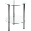 HAKU Tavolino rotondo in metallo cromato, tavolino da salotto con piano in vetro di sicurezza - Dimensioni: A 47 cm x Ø 35 cm, Stile: Moderno