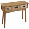 VERSA Pavia Consolle Ingresso, Tavolo Consolle, Tavolino Ingresso, Tavolo Salotto, con 3 cajones, Misure (A x L x l) 80,5 x 30 x 90 cm, Legno, Colore Marrone
