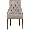 Kare Design sedia con braccioli Prince Velvet, grigio, con borchie, velluto/legno massello, altezza seduta 51cm, stile classico elegante, sala da pranzo