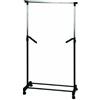HAKU Möbel Armadio su ruote cromo, nero, Plastica, metallo - Dim. L 81 cm x A 100-177 cm x P 42 cm, Stile Moderno