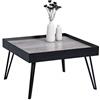 M2 Kollektion Julian 1 Tavolino da Salotto, Vetro di Sicurezza con Effetto Ceramica, Grigio, Nero