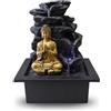 Zen Light - Shira, fontana da interno con pompa e Illuminazione a LED, in resina, nera, misura unica