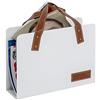 HAKU Portagiornali marrone, bianco, Finta pelle, metallo - Dim. L 35 cm x A 38 cm x P 10 cm, Stile Moderno