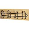 HAKU Appendiabiti da parete rovere oliato, nero, Legno massiccio, metallo - Dim. L 60 cm x A 20 cm x P 10 cm, Stile Moderno