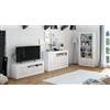 Dmora Credenza Thornton, Armadio da Salotto, Buffet da Soggiorno con Scomparti, Mobile Porta TV, Madia Moderna a 3 Ante, 144x42h87 cm, Bianco