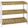 HAKU Scarpiera Natura, Bianco, Bamboo, MDF - Dim. L 70 cm x A 55 cm x P 26 cm, Stile Scandinavo