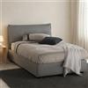 Talamo Italia - Letto piazza e mezza Desirée, Letto contenitore con rivestimento in tessuto, 100% Made in Italy, Apertura frontale, con materasso Cm 120x190 incluso, Rosso