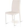 KONTE.DESIGN Set di 4 sedie HAMPSTEAD in ecopelle e struttura in Metallo, bianco, 50x40x90 cm