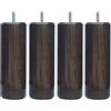 Margot 3700527818726 - Set di 4 Piedi per Letto in Legno Wengé, Altezza 20 cm