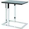 HAKU Tavolino in metallo cromato nero Tavolino da salotto con vetro di sicurezza da 10 mm - Dimensioni: L 54 x A 58 x P 37 cm Stile: Moderno