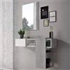 Dmora Mobile da Ingresso Baffin 31.2x100x75h cm Grigio Cemento Specchio Incluso un Ripiano, Appendiabiti