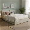 Talamo Italia - Letto matrimoniale Tiziana, Letto contenitore con rivestimento in tessuto, 100% Made in Italy, Apertura frontale, adatto per materasso Cm 160x190, Beige