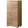 Schildmeyer Credenza 119940 Isola, 60x32,5x117 cm, Decoro Abete Rosso Argento