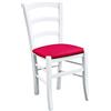 Fashion Commerce Set di Due sedie Laccato fondino in Ecopelle Color, Legno massello, Bianco, Rosso, 2, unità