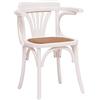 Biscottini sedia con braccioli 76x42x43 cm | Sedie cucina legno di | Sedie sala da pranzo legno finitura bianco anticato | Sedia cucina seduta Rattan