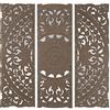 DRW Pala con 3 Pezzi Traforata in Legno DM con Specchio in Naturale 120x2x120cm
