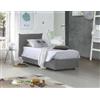 Talamo Italia Letto Singolo Clarissa, Letto Contenitore con Rivestimento in Tessuto, 100% Made in Italy, Apertura Frontale, Adatto per Materasso Cm 80x190, Grigio