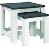 HAKU Möbel Set di 2 tavolini, MDF, effetto granito bianco, L 33 x P 30 x A 35 cm/L 46 x P 35 x A 43 cm