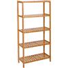 SONGMICS Scaffale da Doccia a 5 Ripiani in Bambù, Scarpiera Mensola Angolo Portasapone 130 x 60 x 26 cm BCB35Y