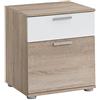 FMD 13Casa - Pepper A16 - Comodino. Dim: 45x38x53 h cm. Col: Rovere, Bianco. Mat: Nobilitato.