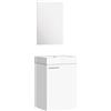 Baikal 280034043 - Mobile da bagno in ceramica e specchio, a una porta, ideale per toilette o bagni piccoli, melammina 16, bianco opaco, 45 x 36 x 60 cm, 10 pezzi