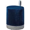 Inter Link - Sgabello - Sgabello con contenitore - Sgabello da lavanderia - Pouf in velluto blu e grigio - con maniglia in similpelle - Osane