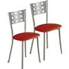 ASTIMESA SCMCRO Due sedie da Cucina, Metallo, Rosso, Altura de asiento 45 CMS