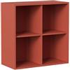 Iconico Home QBE Cubo da parete 4 vani a giorno, Ingresso, Soggiorno, Camera da letto, Cameretta ragazzi, Studio, 75x35xh75 cm, Corallo