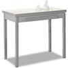 ASTIMESA Tipo Libro Tavolo da Cucina, Metallo Vetro, Beige, 80x40cm