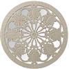 DRW Retablo rotondo in legno MDF traforato con specchio bianco 60 x 2 cm