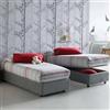 Dmora Letto Singolo Sophia, Letto Contenitore con Rivestimento in Tessuto, 100% Made in Italy, Apertura Frontale, con Materasso Cm 90x190 Incluso, Grigio