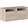 Iconico Home MIK Mobile TV con vani a Giorno e 2 Ante a Battente, con Maniglie Integrate, Legno ingegnerizzato, Rovere, 120x44,5xh53,5 cm
