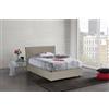 Talamo Italia Letto contenitore Una piazza e mezza Anna, Made in Italy, Letto con rivestimento in ecopelle, Apertura frontale, adatto per materasso cm 120x200, Tortora