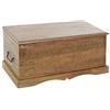 DRW Cassapanca in Legno di Acacia in Naturale, 90 x 40 x 40 cm, 90x40x40cm