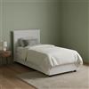 Dmora Letto Singolo Celestina, Letto Contenitore con Rivestimento in Ecopelle, 100% Made in Italy, Apertura Frontale, Adatto per Materasso Cm 90x190, Bianco