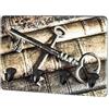 HAKU Möbel Tastiera motivo, nero, MDF, metallo - Dim. L 30 cm x A 21 cm x P 6 cm, Stile Moderno